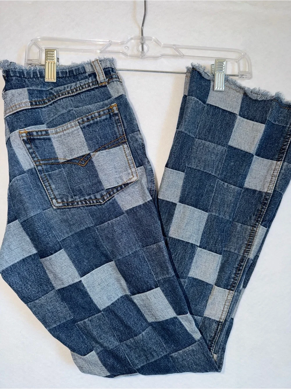 Vintage Zoey Beth Low Rise Patchwork Checkerboard Blue Jeans - Picture 3 of 11